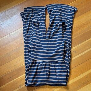 O'Neill Navy and Brown Striped Jumpsuit